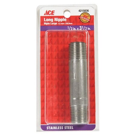 Smith-Cooper S8344NI004034CS 0.5 x 3.5 in. Stainless Nipple 4215836